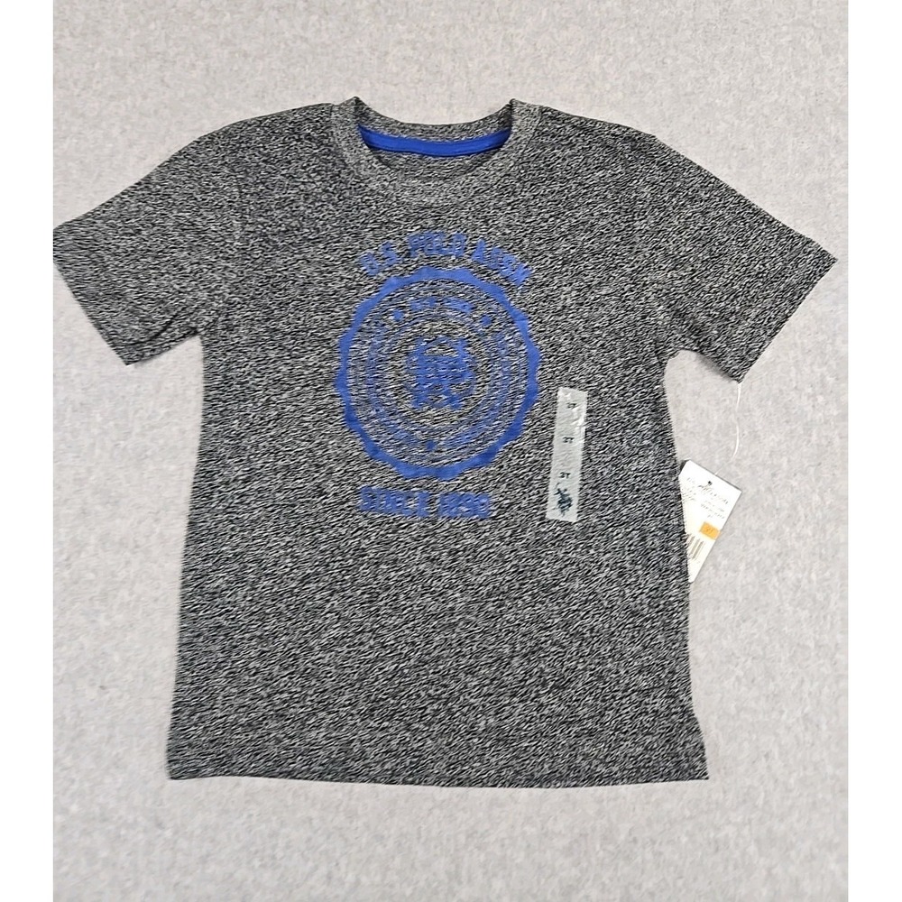 US Polo ASSN TShirt Boys Size 3T Blue Short Sleeved Crew Neck Logo Gray NWT‎